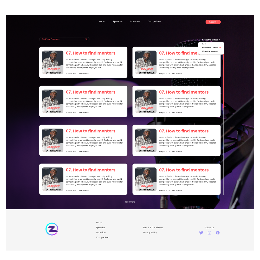 Web design for Zipistream